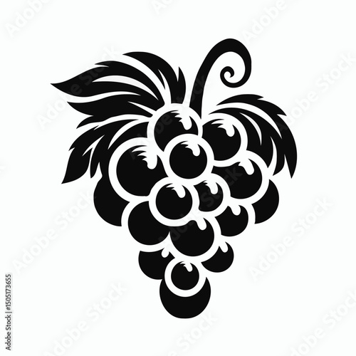 Grape bunch icon in black style
