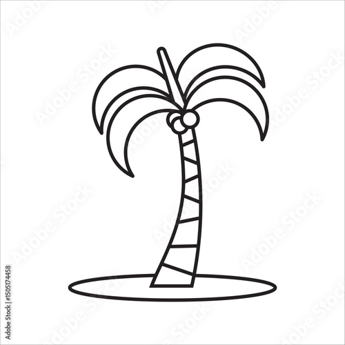 palm icon , palm tree silhouette icon. simple flat vector illustration, palm tree summer logo, coconut tree icon on white background
