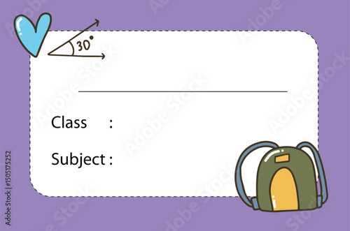Name label school design.Name tags, name cards for kids, school name tags.Name tag for kids with funny aliens monster character and place for text set vector illustration. Empty note for childish kind
