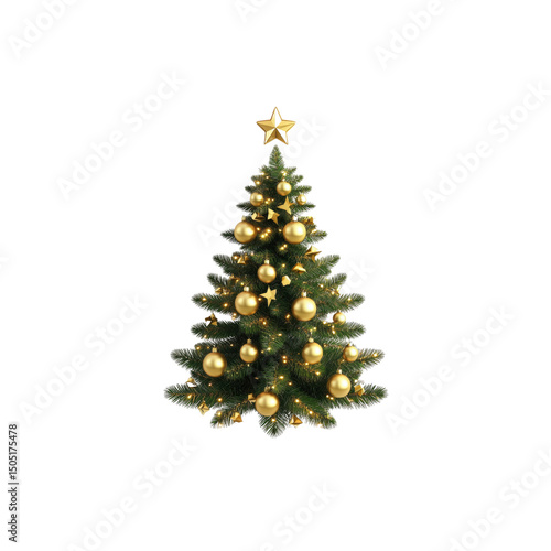 Elegant Gold Christmas Tree with Star