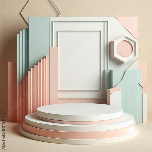 Modern podium perfect for showcasing luxury beauty products.