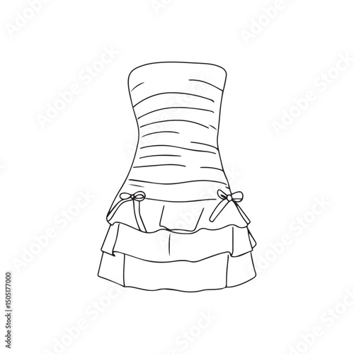 outline or coloring bok mini dress party, swirls,wave, elegant