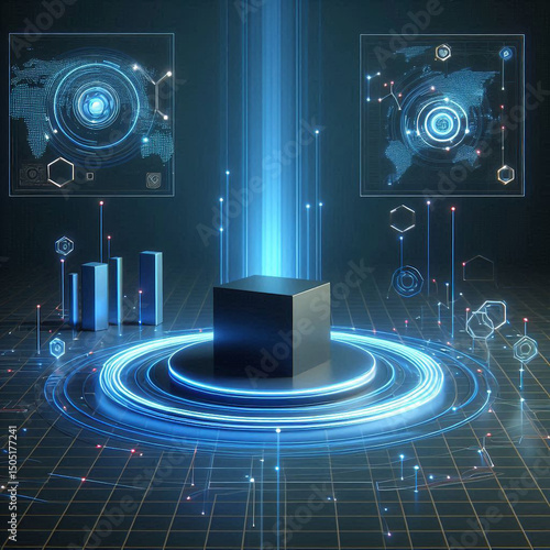 Modern podium perfect for showcasing luxury beauty products.