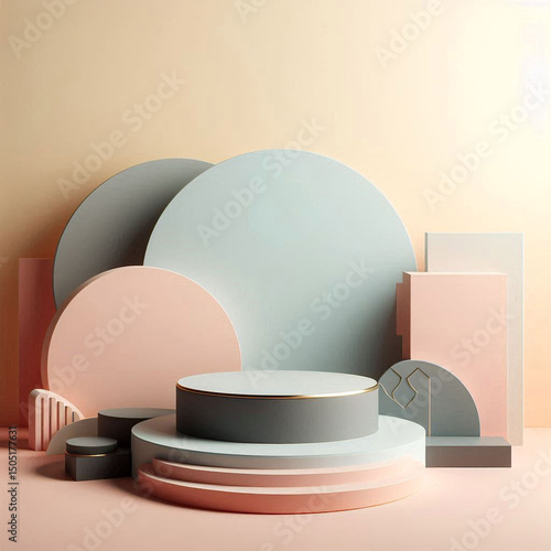 Modern podium perfect for showcasing luxury beauty products.