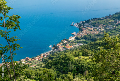 Wallpaper Mural Aerial view of Bogliaco and Lake Garda from above in Lombardy, Italy Torontodigital.ca