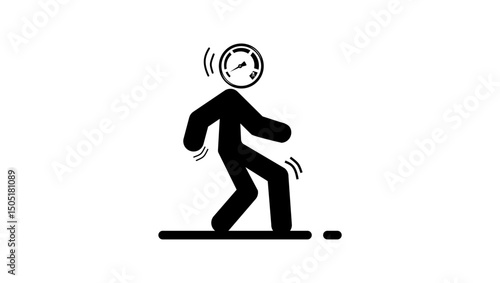 low pressure symbol, black isolated silhouette
