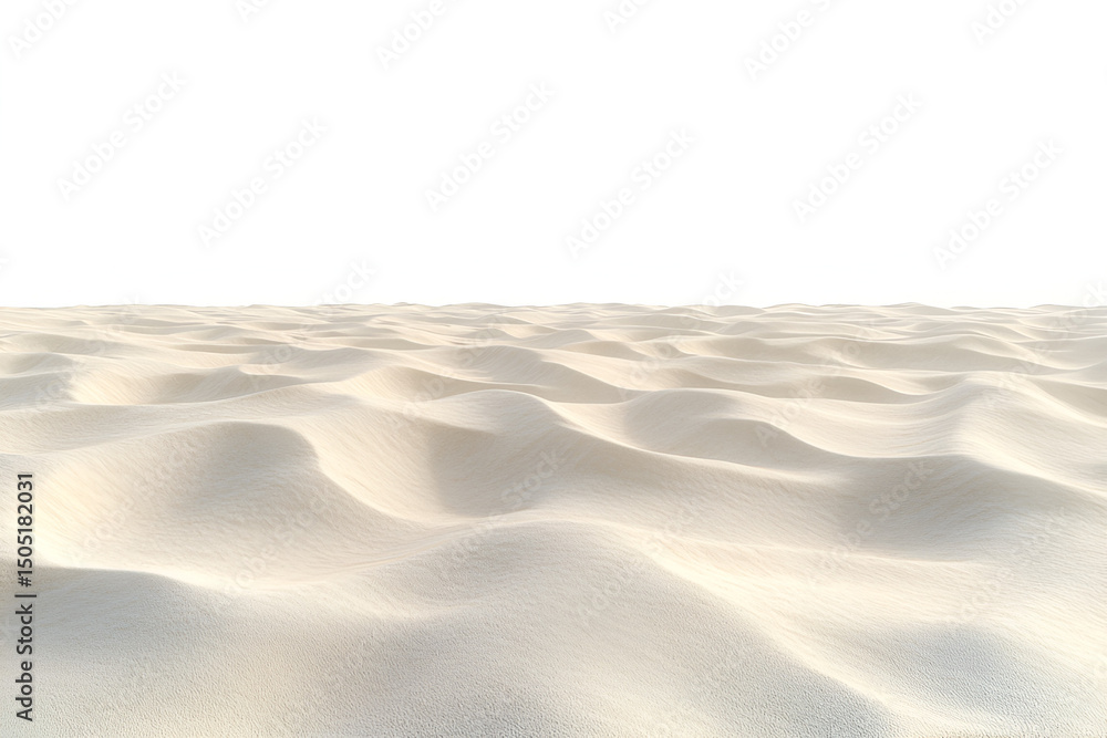 Obraz premium Sandy ripples on a dry beach reveal a natural, abstract texture pattern of desert dunes, resembling soft waves