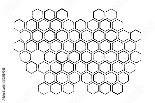 Propolis honeycomb sketch. Hand drawn honey comb. Image bee wax. Bee honey and propolis doodle vector isolated on white.