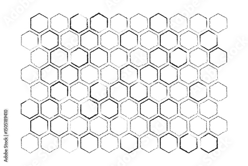 Honeycomb sketch textured pattern. Handdrawn textured honey comb logo icon. Image bee wax. Bee honey and propolis doodle vector isolated on white background.