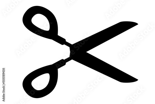 Simple silhouette of open scissors. Scissors logo icon. Scissors silhouette logo icon. Stock vector illustration isolated on white background.