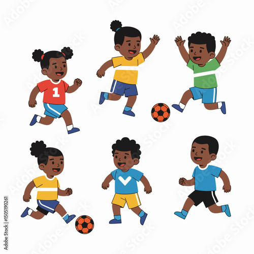 Kids playing soccer fun activity sport