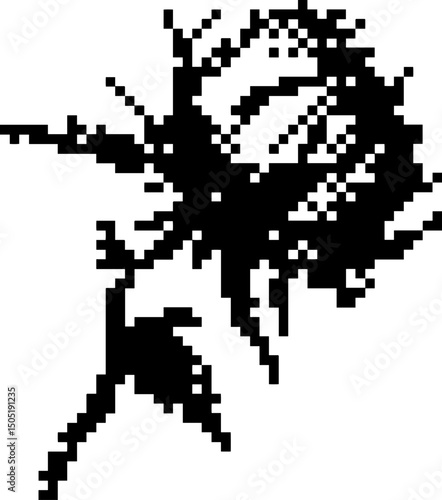 Dark Aesthetic Dithering Graphic Element