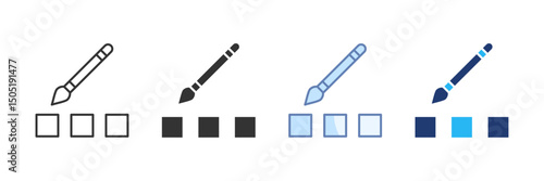Color Palette Icon Set Multiple Style Collection