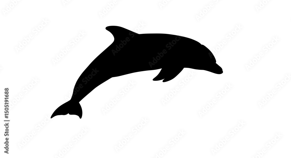 Fototapeta premium Elegant Silhouette of a Dolphin Leaping Vector Illustration