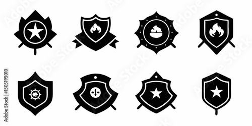 Fire department badge illustration design