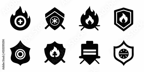 Fire department badge illustration design