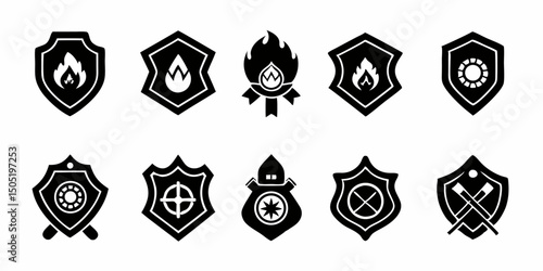 Fire department badge illustration design