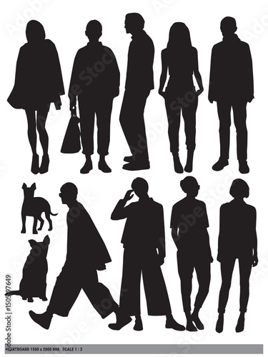 Human scales vector file for presentation on scale 1 : 2
