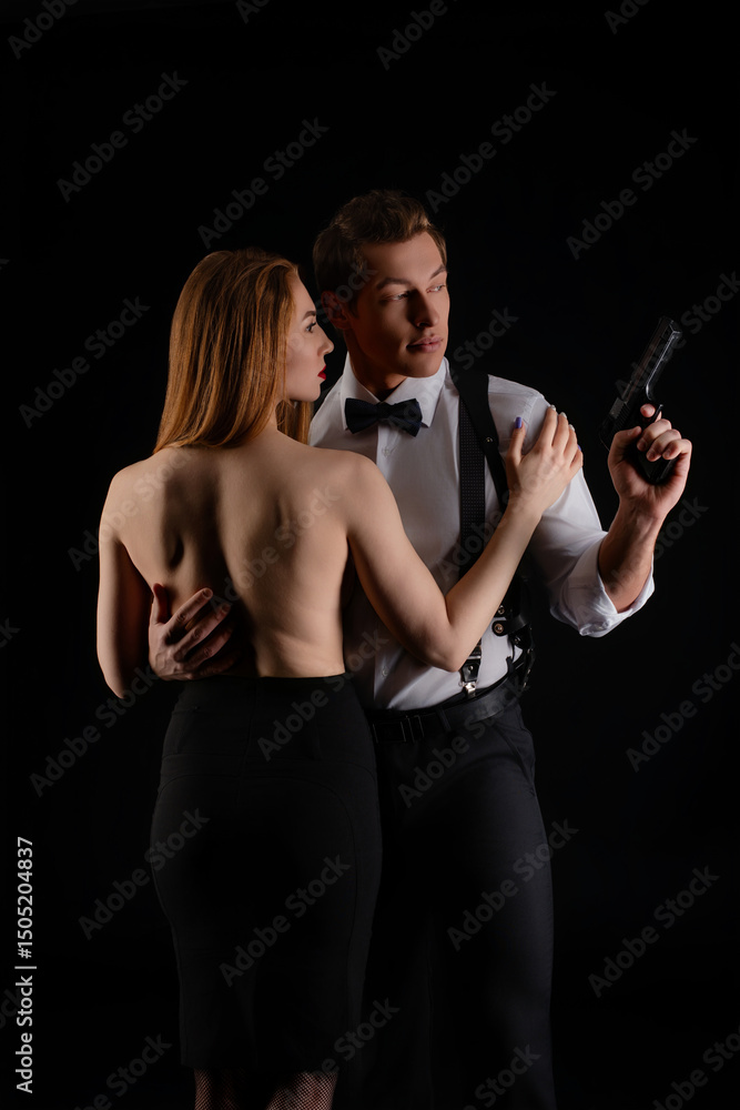 custom made wallpaper toronto digitalDramatic interaction between a couple in evening attire with a firearm