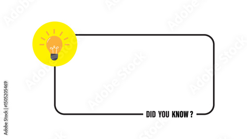 Did you know banner design with light bulb and rays. Banner design for business.