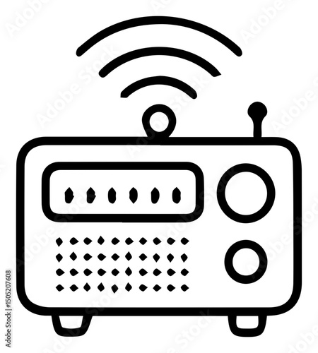 Tune in and Listen: A Classic Radio Broadcasting Sound and Wireless Signal