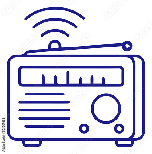 Tune In and Turn Up the Volume: A Stylish Radio Icon for Broadcasting