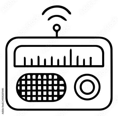 Tune in to the Nostalgia: A Classic Radio Outline Illustration 