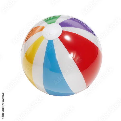Inflatable Beach Ball Multicolor Transparent Background