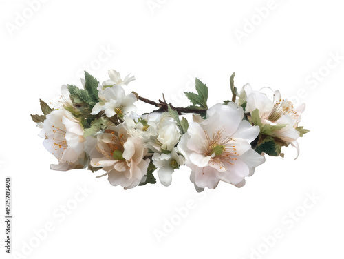 Realistic Flower Crown Accessory Transparent Background