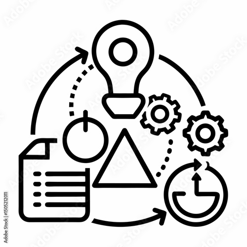 Lean Startup Method Icon – Agile Business Strategy & Innovation Process Symbol