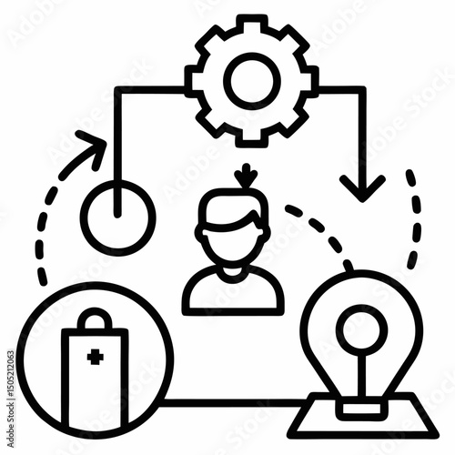 Lean Startup Method Icon – Agile Business Strategy & Innovation Process Symbol