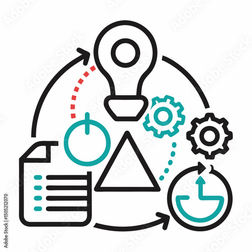 Lean Startup Method Icon – Agile Business Strategy & Innovation Process Symbol