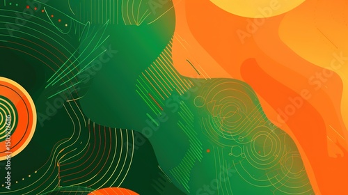 Republic Day Flyer Background: Ink Rhythms Convey Grand Narratives, Spreading a Visual Manifesto of the Blending of Fiery Passion and Celebratory Splendor