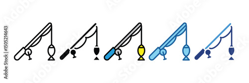 Fishing Rod  Icon Element For Design