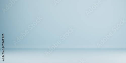 Simple light blue studio room background ideal for product placement, presentations, or showcasing designs. 3d rendering