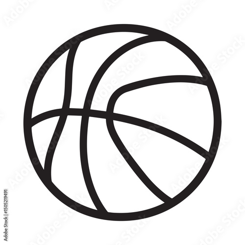Basketball cartoon style vector illustration Silhouette White background.