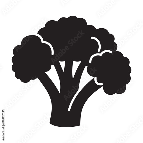 Broccoli style vector illustration Silhouette White background