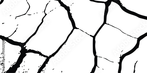 Cracked and Broken Earthquake Surface Vector Overlays with Distressed Wall, Floor, and Ground Textures in Black, White, and Grey, Representing the Aftermath of Earthquake Damage.
