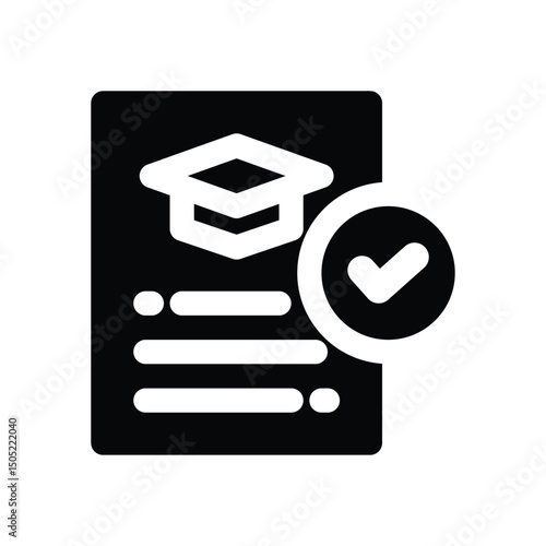 academic glyph icon. Strong and solid vector icon for websites, mobile interfaces, presentations, and visual branding. High quality and easy to edit.