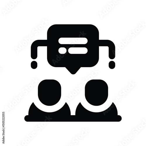 mentorship glyph icon. Strong and solid vector icon for websites, mobile interfaces, presentations, and visual branding. High quality and easy to edit.