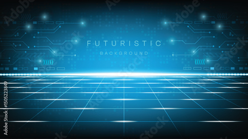 Wallpaper Mural Blue Futuristic Circuit Abstract technology background Hi-tech system concept vector illustration Torontodigital.ca