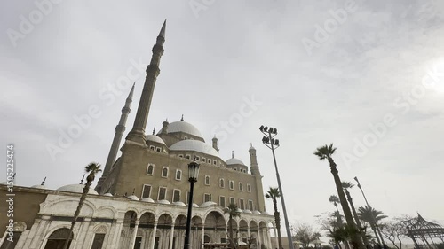 Capture stunning views of the Mohammed Ali Mosque, an alabaster wonder atop Cairo's citadel. Ideal for projects showcasing Egypt's historical Islamic architecture.