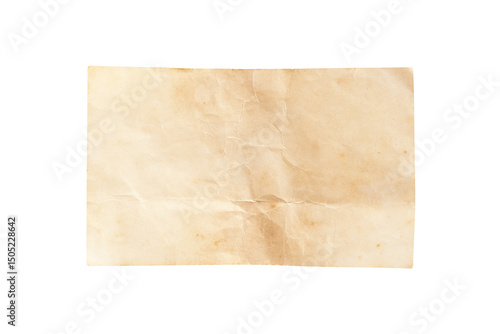 Old paper sheet background. Grunge vintage paper texture isolated on white background with clipping path. Close up image.