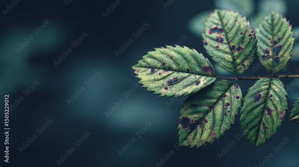 Fototapeta premium A leaf with brown spots on it