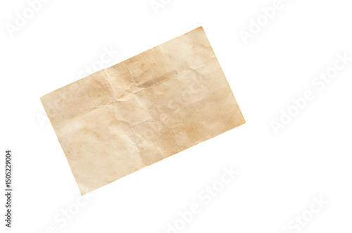 Old paper sheet background. Grunge vintage paper texture isolated on white background with clipping path. Close up image.