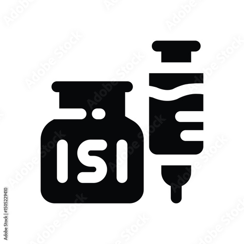 insulin glyph icon. Strong and solid vector icon for websites, mobile interfaces, presentations, and visual branding. High quality and easy to edit.