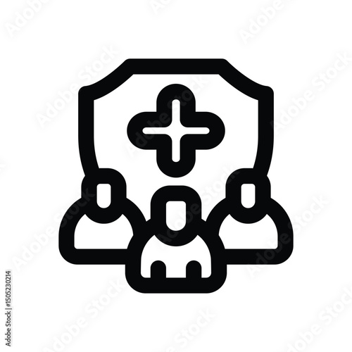 herd immunity line icon. Clean and minimalist vector icon for websites, mobile apps, presentations, and logos. Fully scalable and customizable for any project.