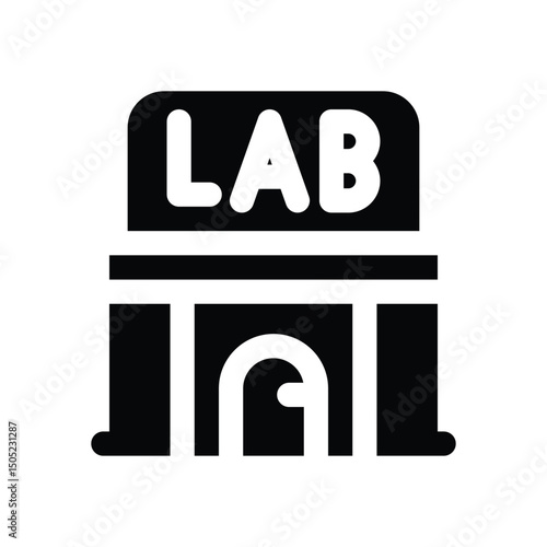 laboratory glyph icon. Strong and solid vector icon for websites, mobile interfaces, presentations, and visual branding. High quality and easy to edit.