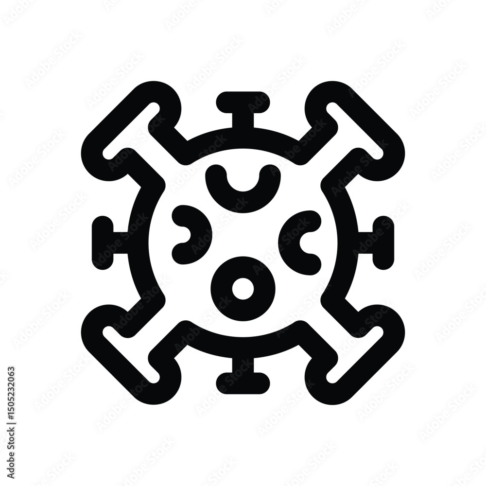 Fototapeta premium virus line icon. Clean and minimalist vector icon for websites, mobile apps, presentations, and logos. Fully scalable and customizable for any project.