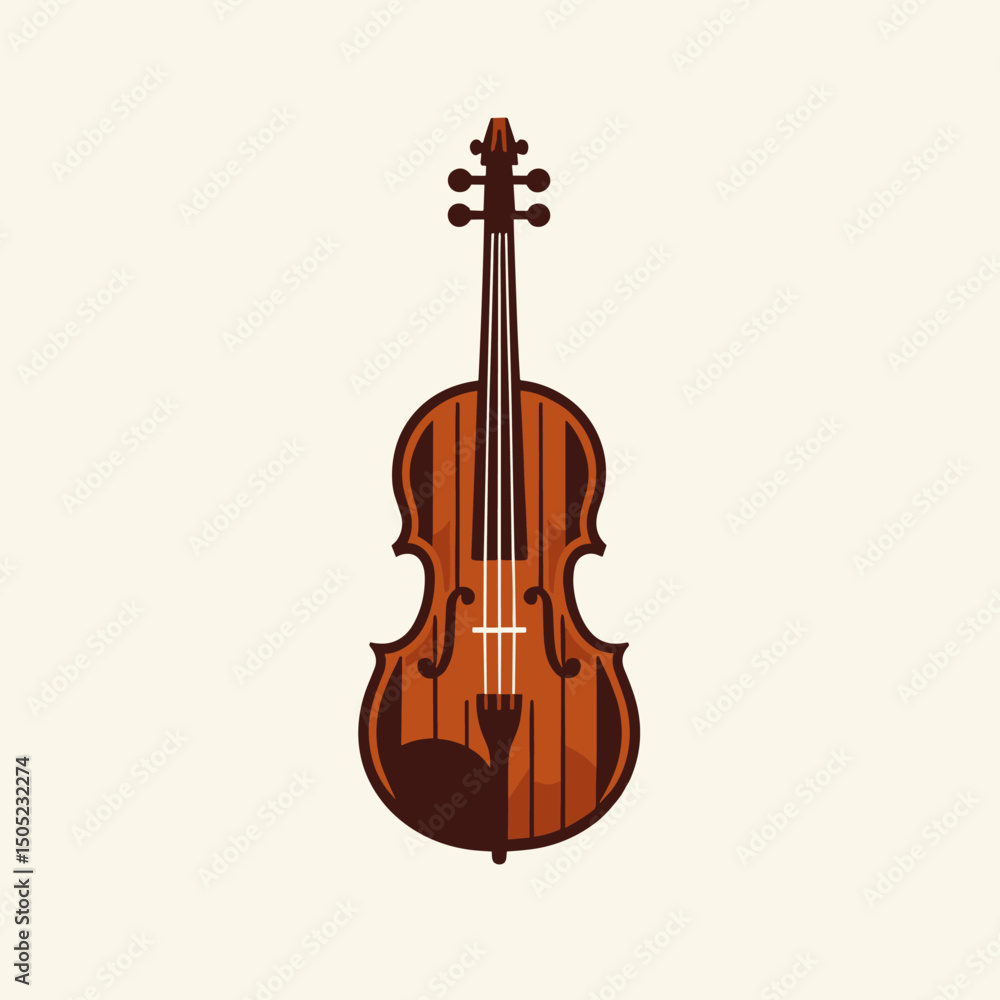 Fototapeta premium Elegant line art illustration of a violin.